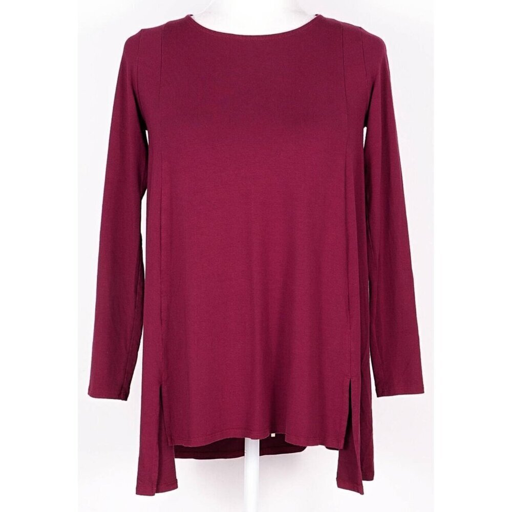 Eileen Fisher - Bateau Neck, Step Hem Tunic in Cozy Viscose Jersey,, 1X